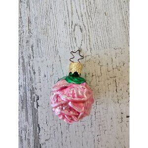 Vintage inge glas pink carnation glass ornament mini for Germany ornament Xmas t